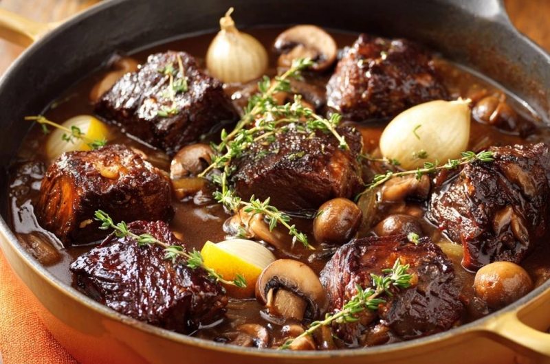 Zartes Rindfleischragout mit Pilzen & Thymian