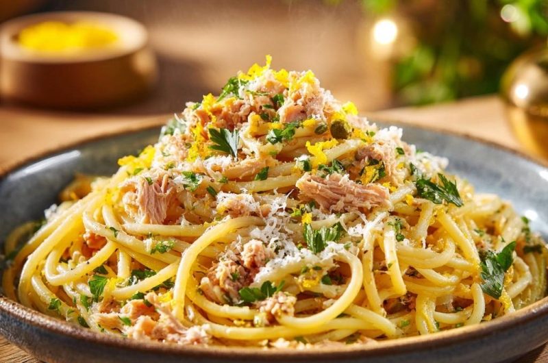 Zitronig-frische Thunfisch-Spaghetti