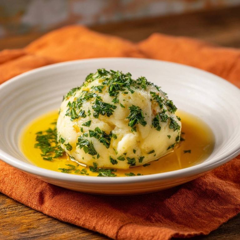 Cremiges Petersilien-Kartoffelpüree, garniert mit frischer Petersilie und serviert in einer Schüssel mit Butter.