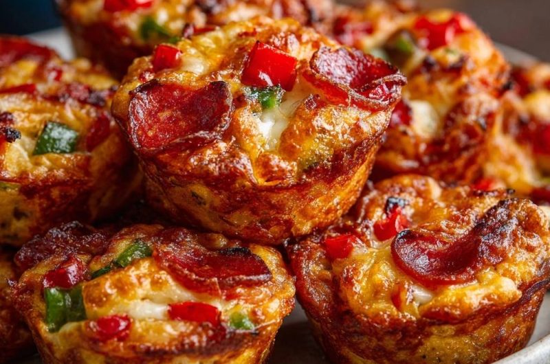 Pepperoni-Paprika-Pizza-Muffins