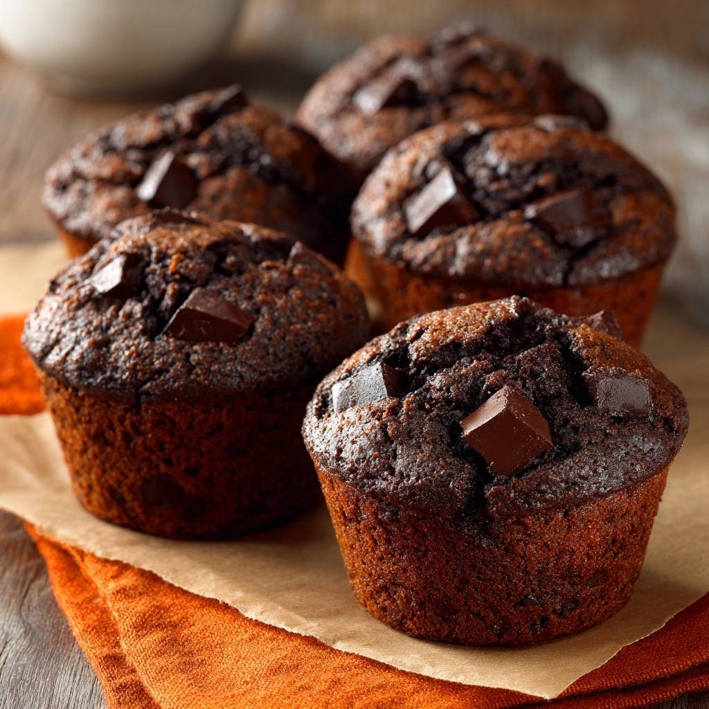 Saftige Schoko-Chunk-Muffins nahaufnahme mit sichtbaren Schokostücken und fluffiger Textur