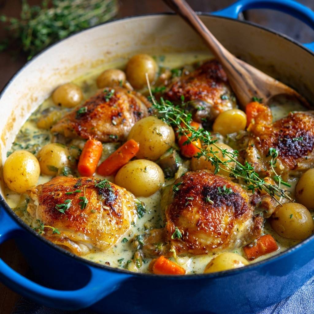 Cremiges Kräuter-Hähnchen aus dem Topf