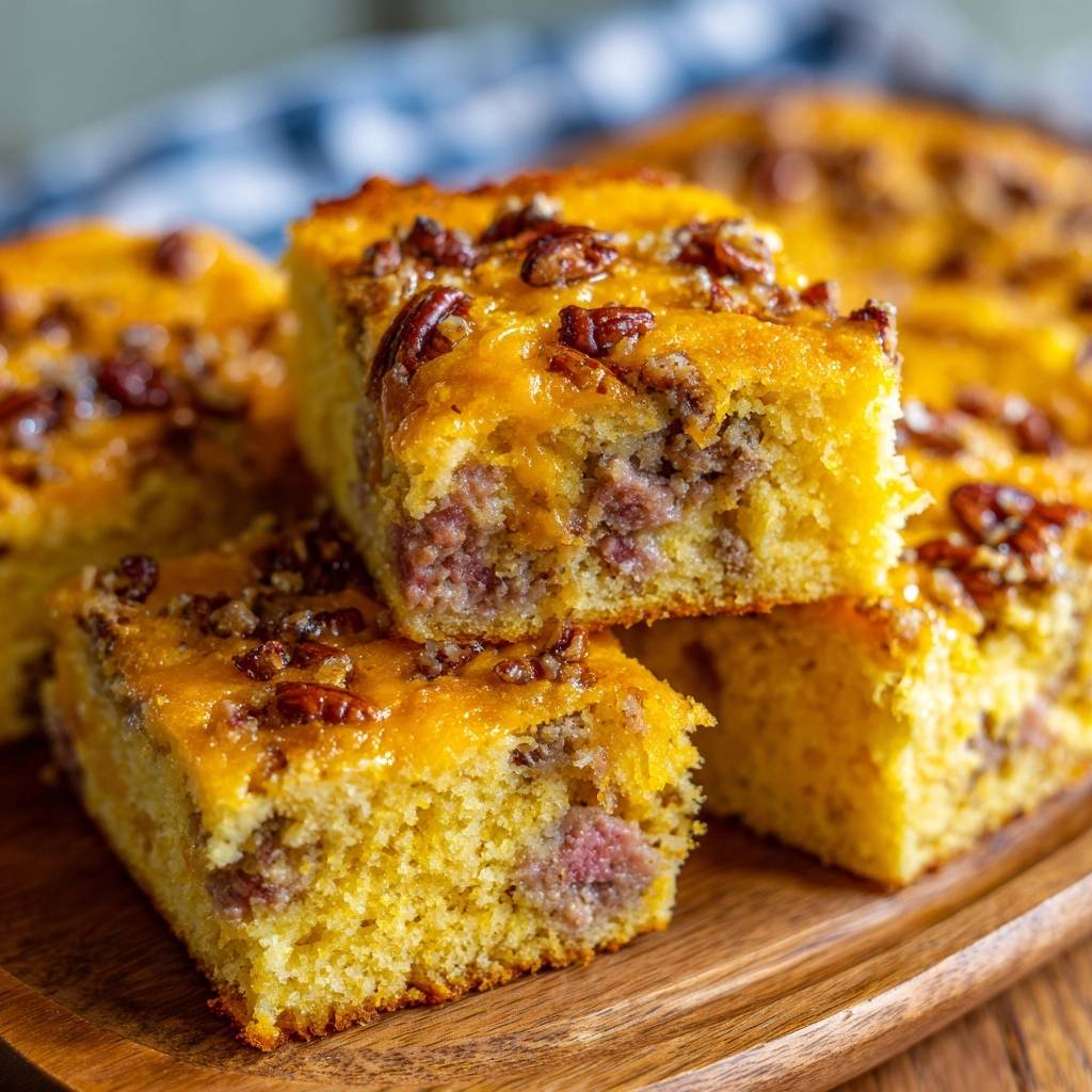 Herzhaftes Wurst-Maisbrot mit Pekannüssen