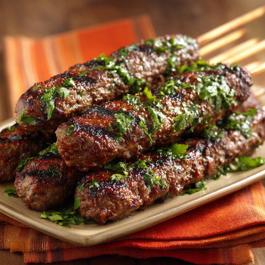 Saftige Kräuter-Hackfleischspieße