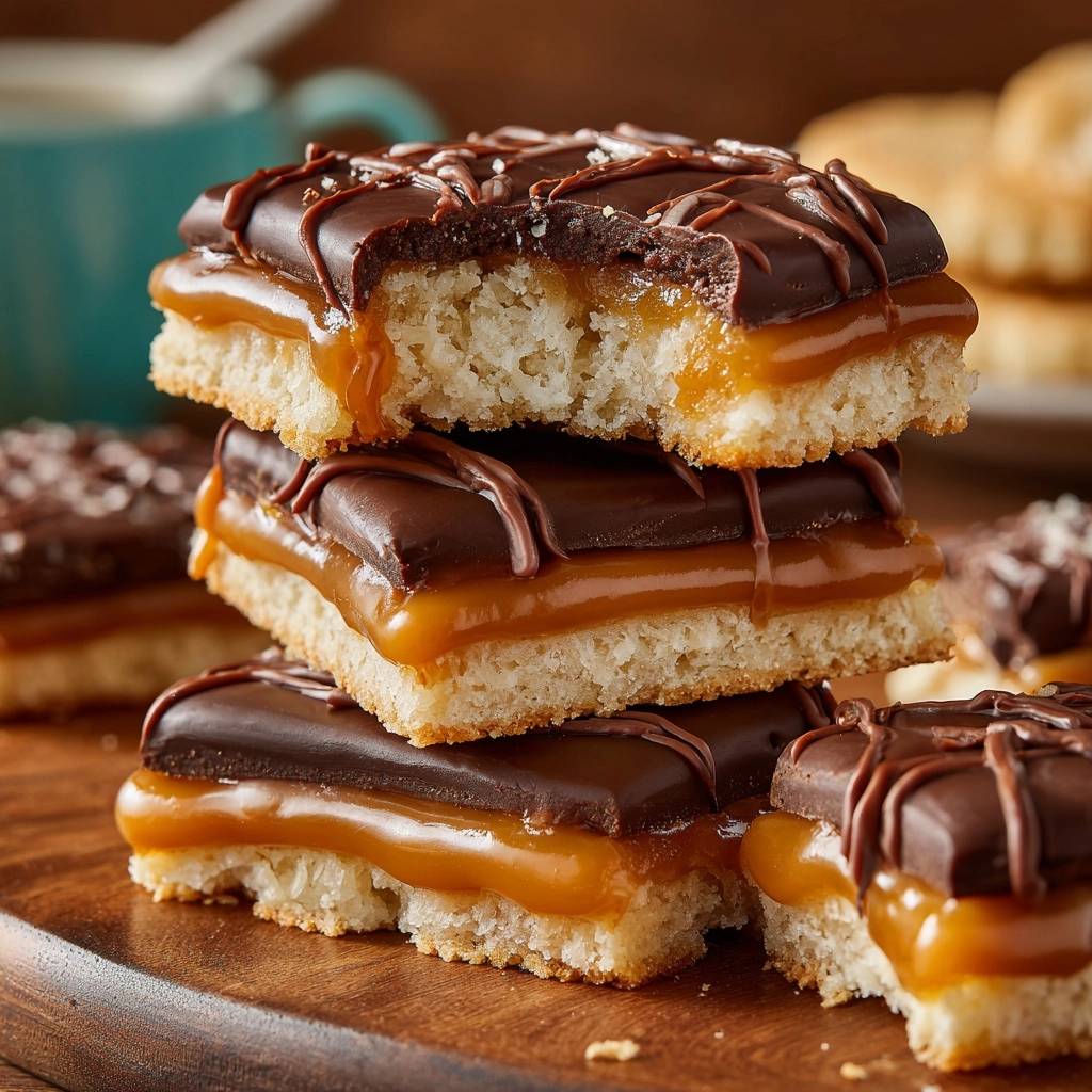 Knusprige Karamell-Schokoladenriegel (Nie wieder flüssiges Karamell!)