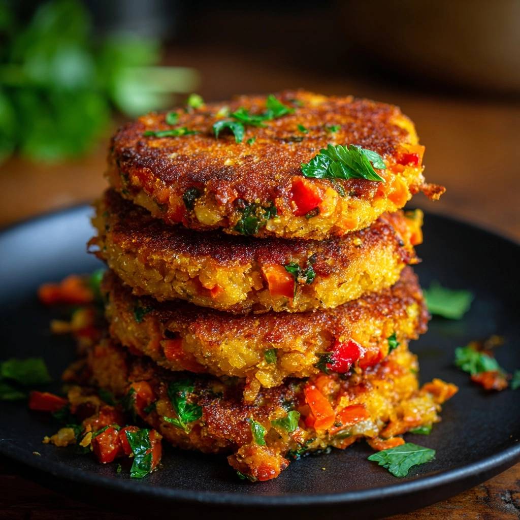 Knusprige Paprika-Karotten-Puffer