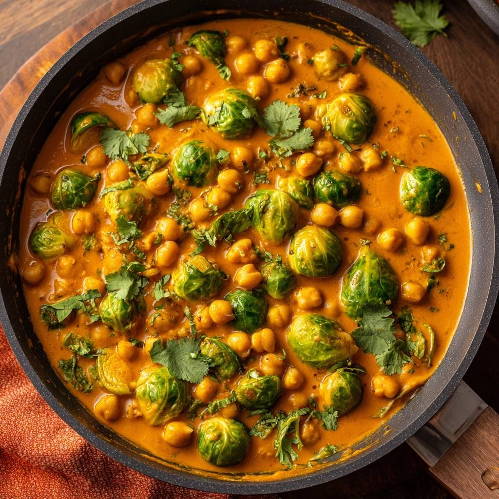 Cremiges Rosenkohl-Kichererbsen-Curry (Nie wieder matschiger Rosenkohl!)
