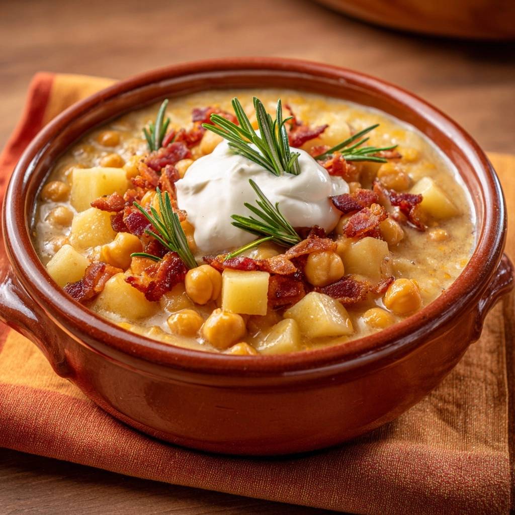 Cremiger Kichererbsen-Kartoffel-Eintopf