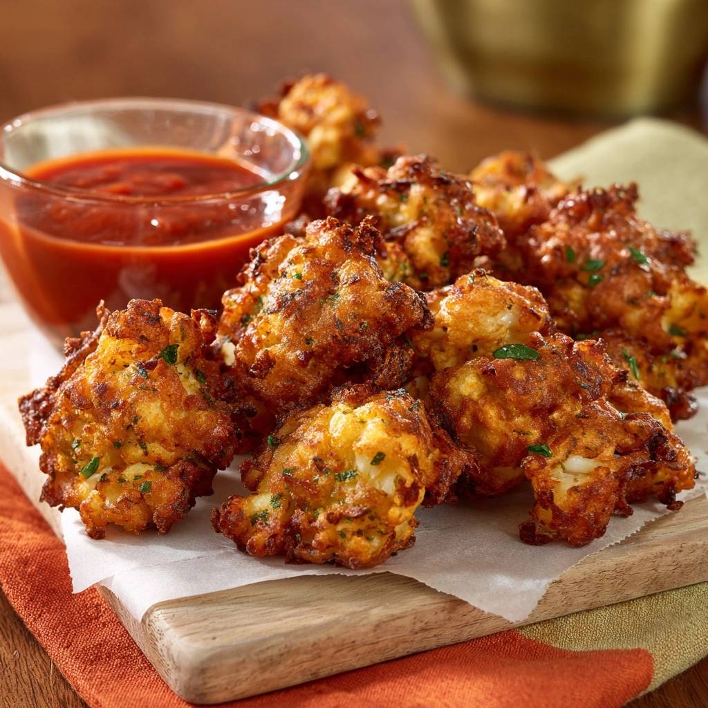 Goldene Blumenkohl-Bites