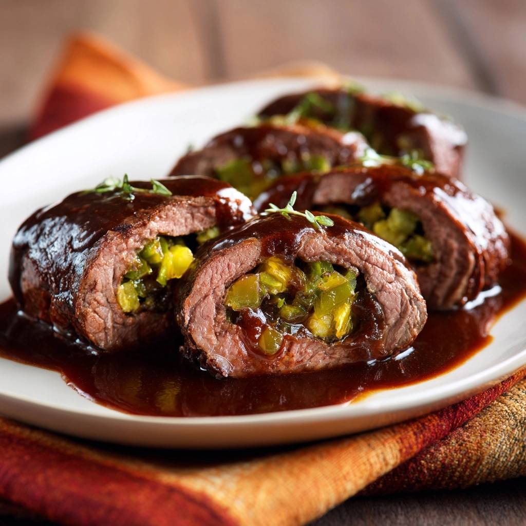 Paprika-Rindfleischrouladen