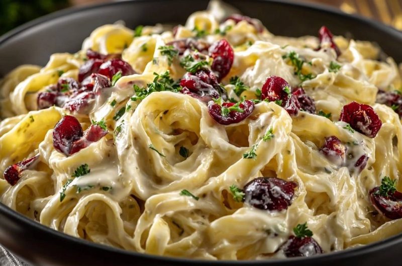 Cremige Cranberry-Tagliatelle