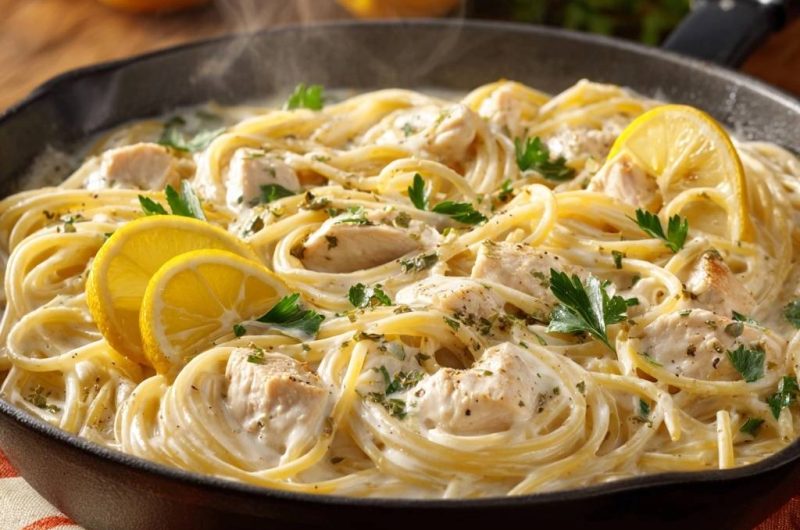Cremige Zitronen-Hähnchen-Pasta