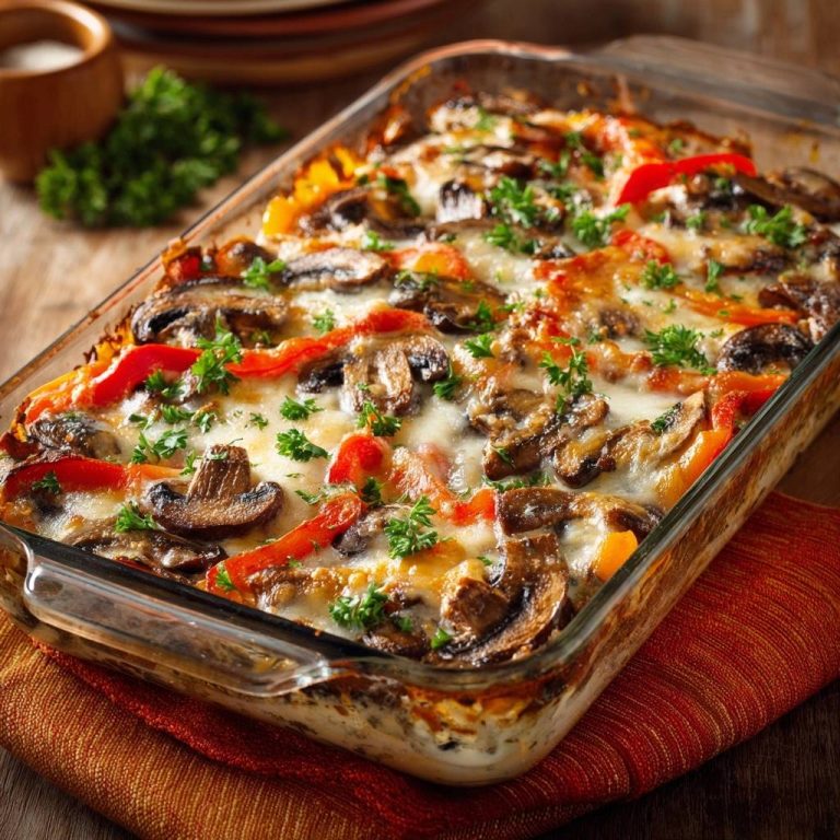 Cremiger Pilz-Paprika-Auflauf (Keine wässrige Soße mehr!)