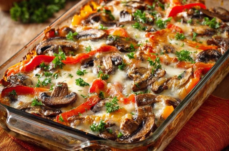 Cremiger Pilz-Paprika-Auflauf (Keine wässrige Soße mehr!)