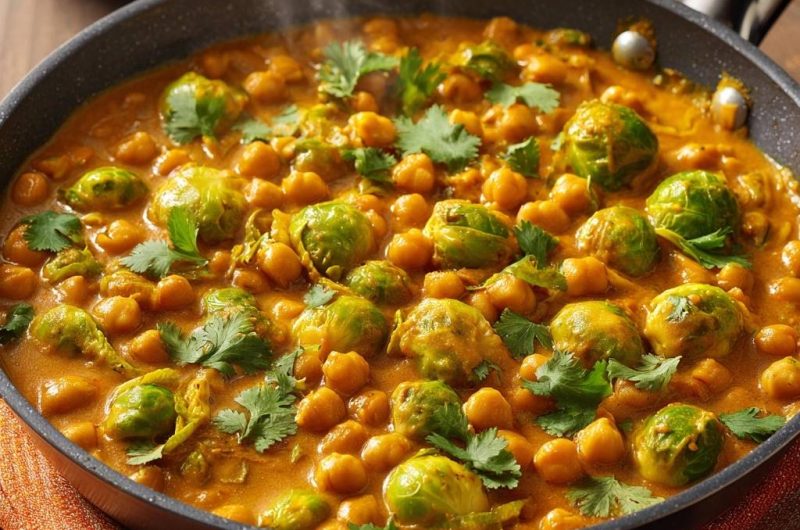Cremiges Rosenkohl-Kichererbsen-Curry (Nie wieder matschiger Rosenkohl!)