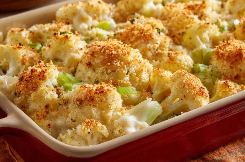 Goldbrauner Blumenkohl-Auflauf