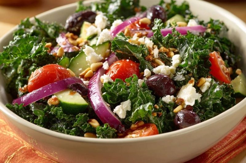 Griechischer Kale-Salat (Nie wieder zäher Kale!)