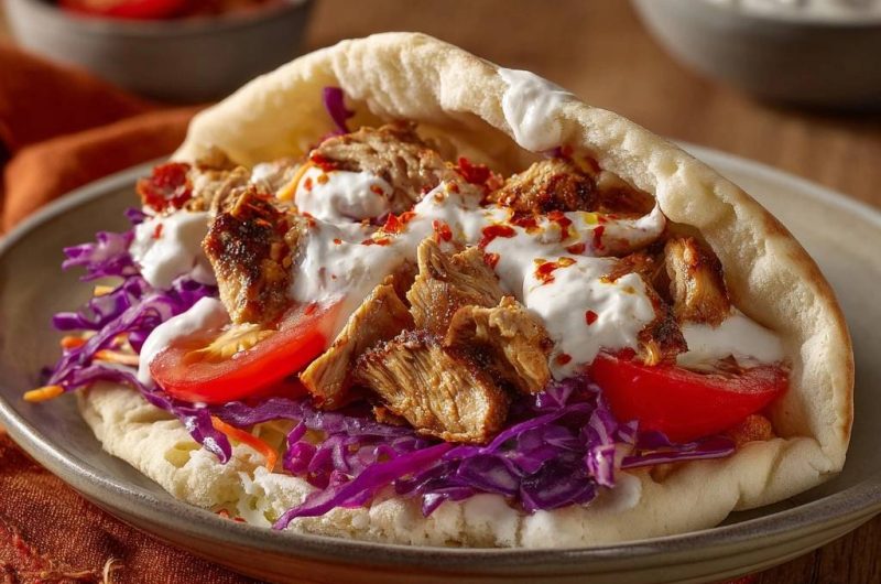 Hausgemachtes Döner-Fladenbrot mit zartem Hähnchen