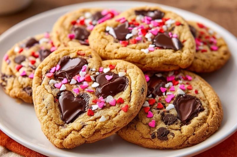 Herzförmige Schoko-Chip-Cookies (Nie wieder flache, auslaufende Cookies!)