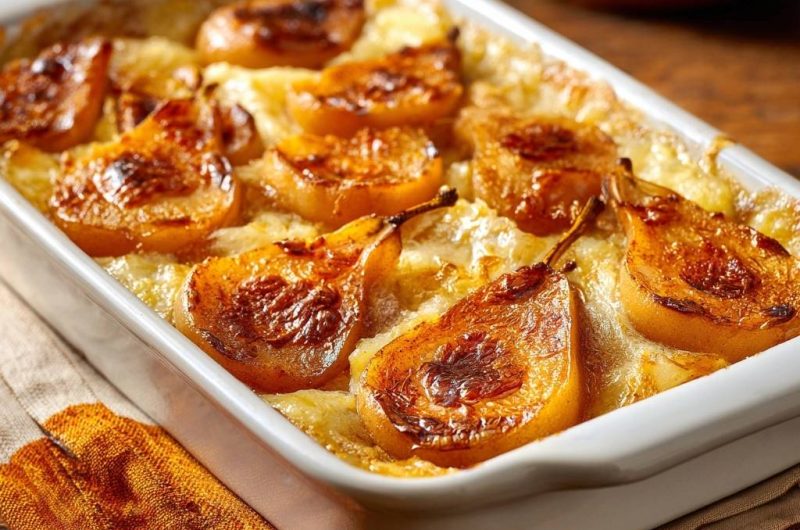 Herzhafter Birnen-Käse-Auflauf