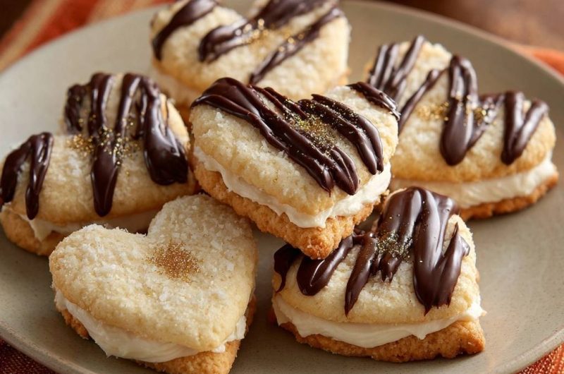 Herzige Kokos-Creme-Sandwiches