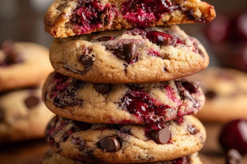 Kirsch-Schoko-Cookies (Nie wieder flache Cookies!)