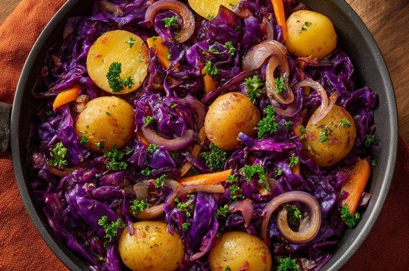 Knackiger Rotkohl mit Kartoffeln & Karotten