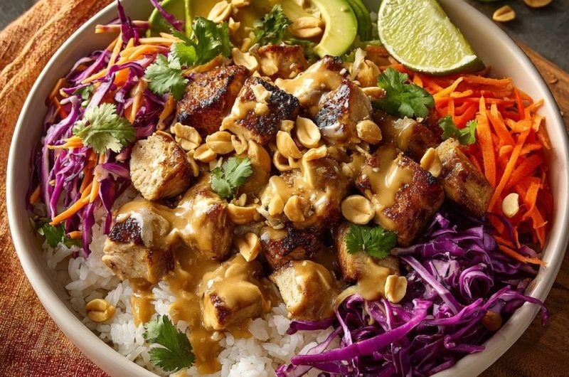 Knusprige Erdnuss-Tofu-Bowl