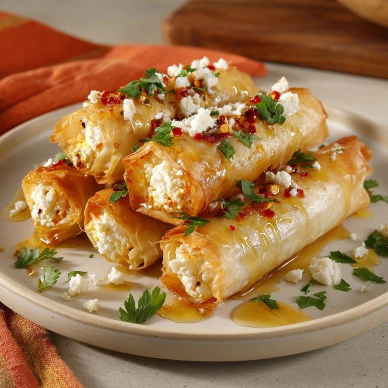 Knusprige Feta-Honig-Phyllorollen – Rezept