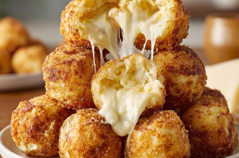 Knusprige Käse-Kartoffelbällchen (Nie wieder auslaufender Käse!)