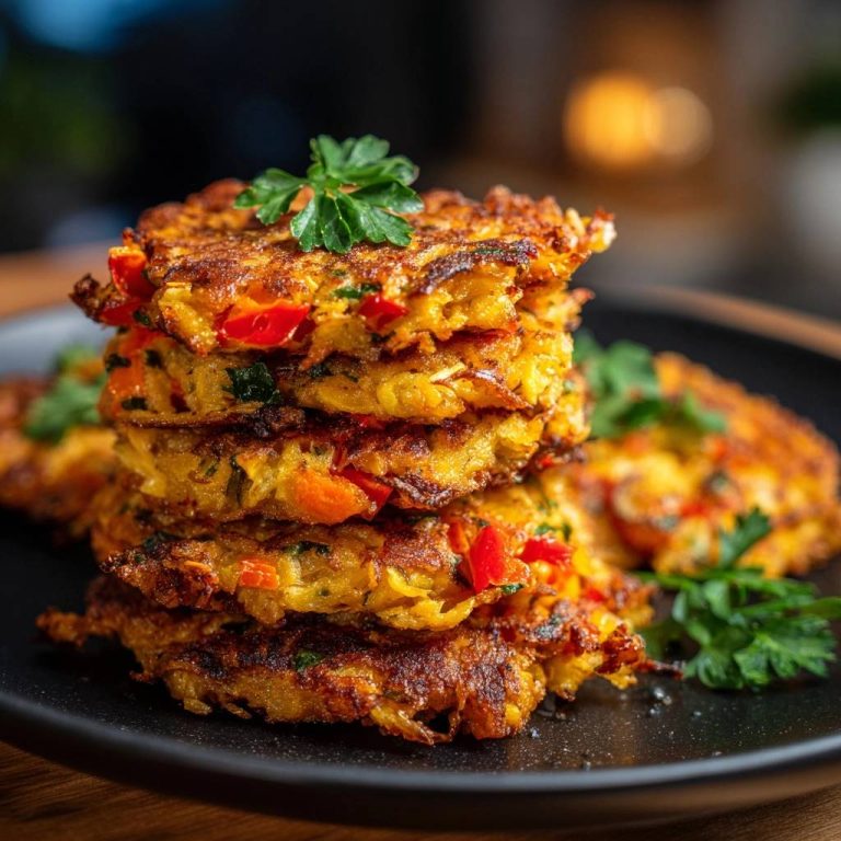 Knusprige Paprika-Karotten-Puffer: Rezept