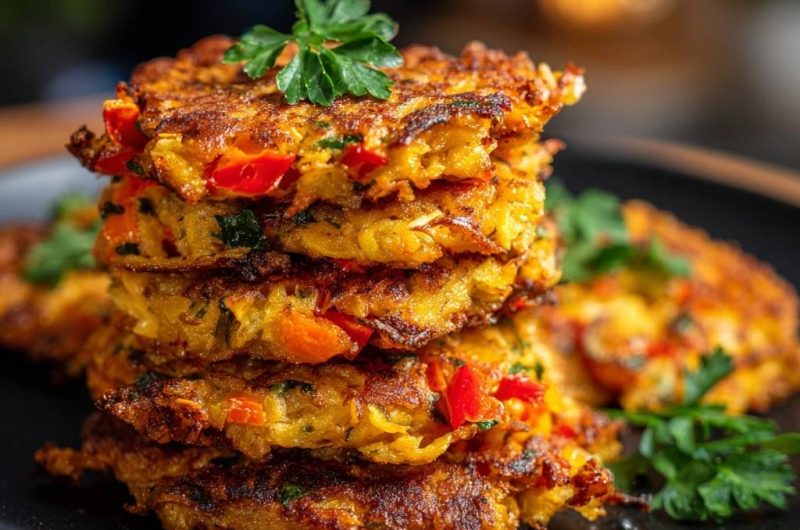 Knusprige Paprika-Karotten-Puffer