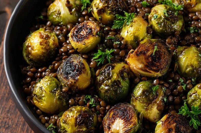 Knuspriger Rosenkohl mit Linsen