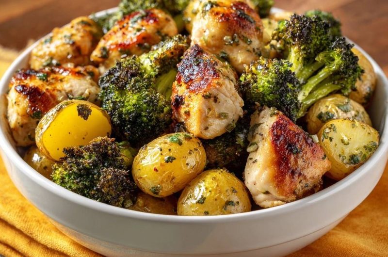 Knuspriges Hähnchen mit Brokkoli & Babykartoffeln