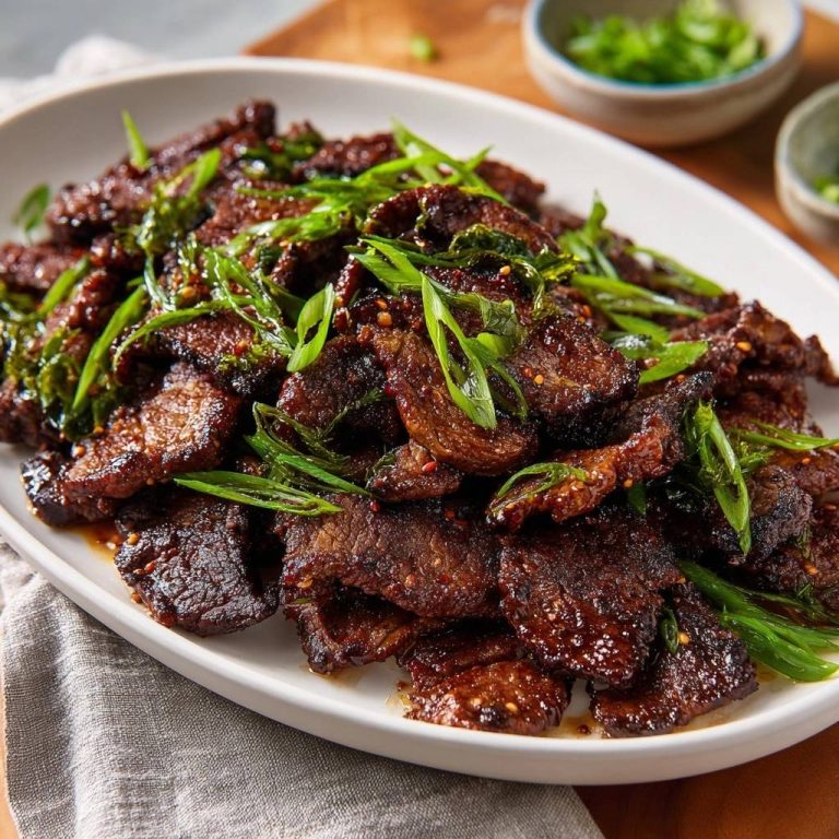 Knuspriges Rindfleisch mit Frühlingszwiebeln – Rezept