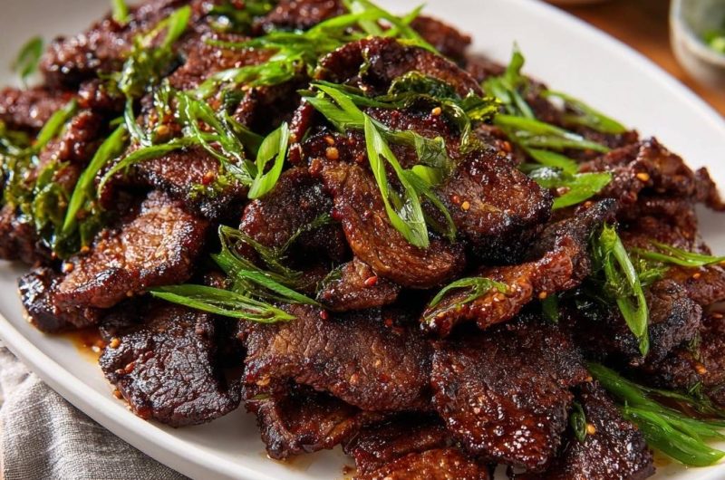 Knuspriges Rindfleisch mit Frühlingszwiebeln