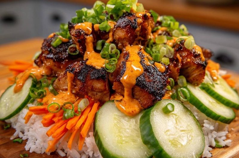 Koreanische Sticky-Hähnchen-Bowl