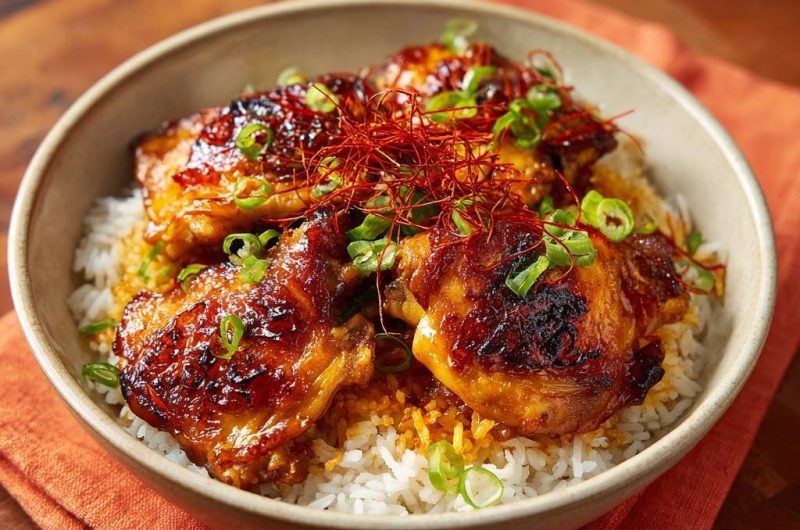 Koreanisches Gochujang-Hähnchen mit Reis
