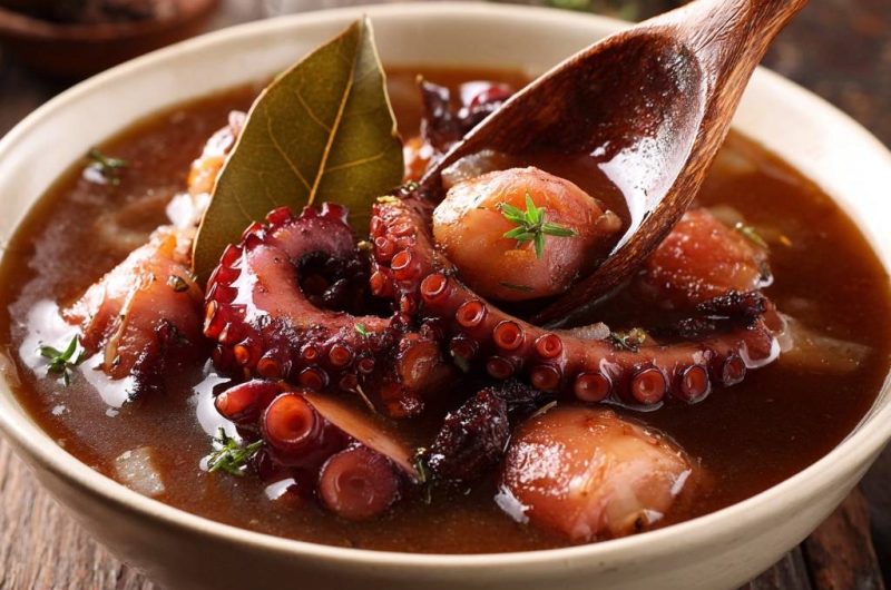 Mediterraner Oktopus-Eintopf