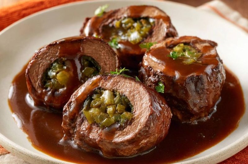 Paprika-Rindfleischrouladen