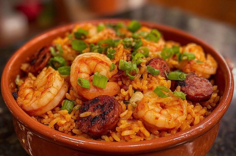 Pikante Garnelen-Reis-Pfanne
