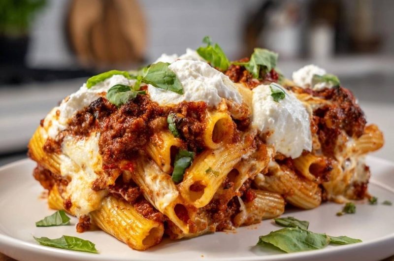 Rigatoni-Auflauf mit Bolognese (Nie wieder matschige Nudeln!)