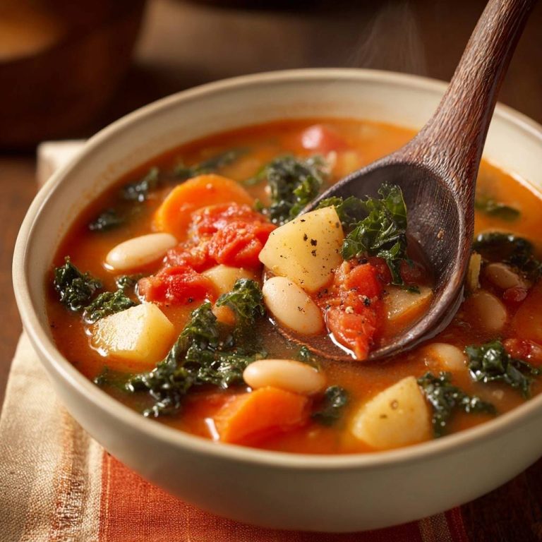 Rustikaler Tomaten-Bohnen-Eintopf mit Grünkohl
