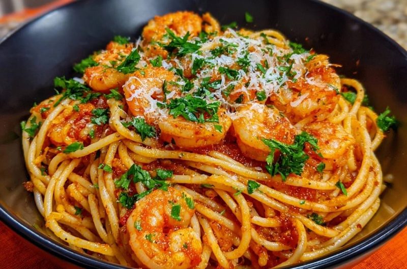 Saftige Garnelen-Spaghetti