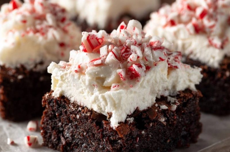 Saftige Pfefferminz-Schoko-Brownies