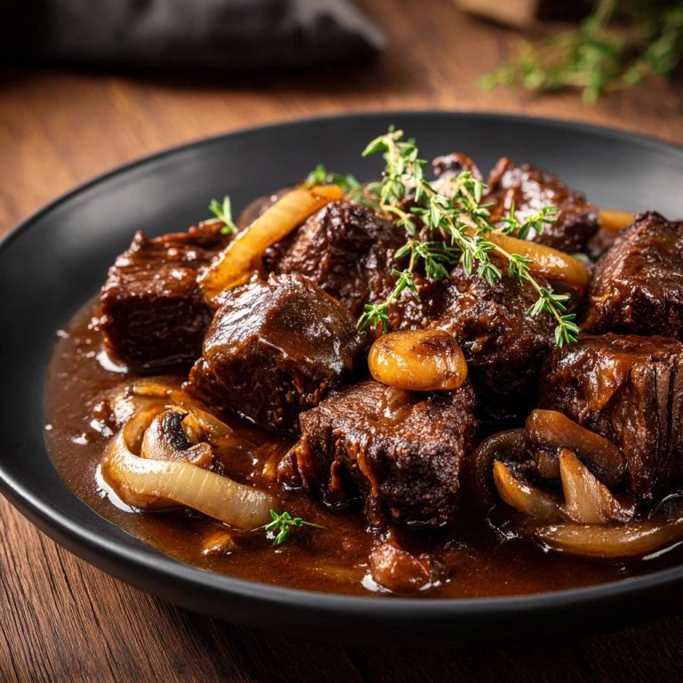 Saftiges Rindergulasch mit Perlzwiebeln – Rezept