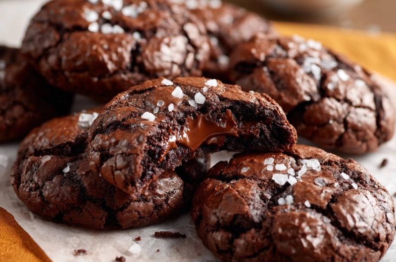 Schoko-Lava-Cookies mit Meersalz (Nie wieder fester Schokoladenkern!)