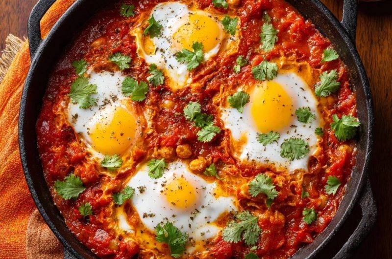 Shakshuka mit Kichererbsen (Nie wieder hartes Eigelb!)