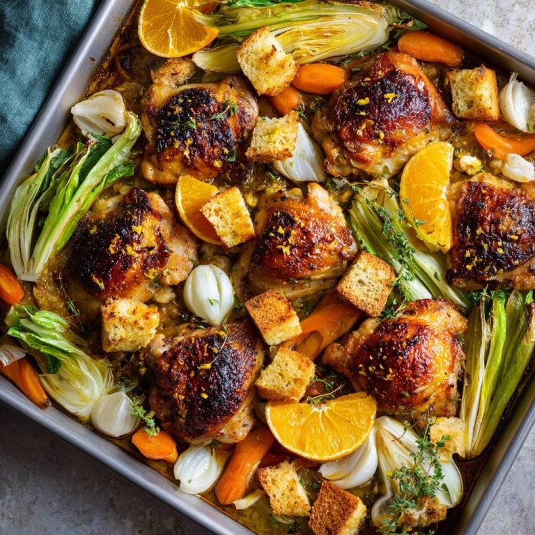 Zitrus-Hähnchen vom Blech mit Röstgemüse: Saftig & Knusprig