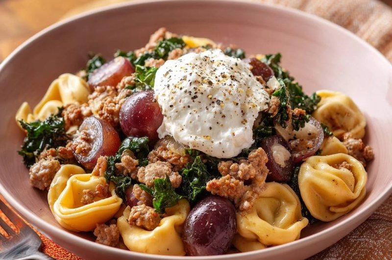 Grünkohl-Tortellini-Pfanne